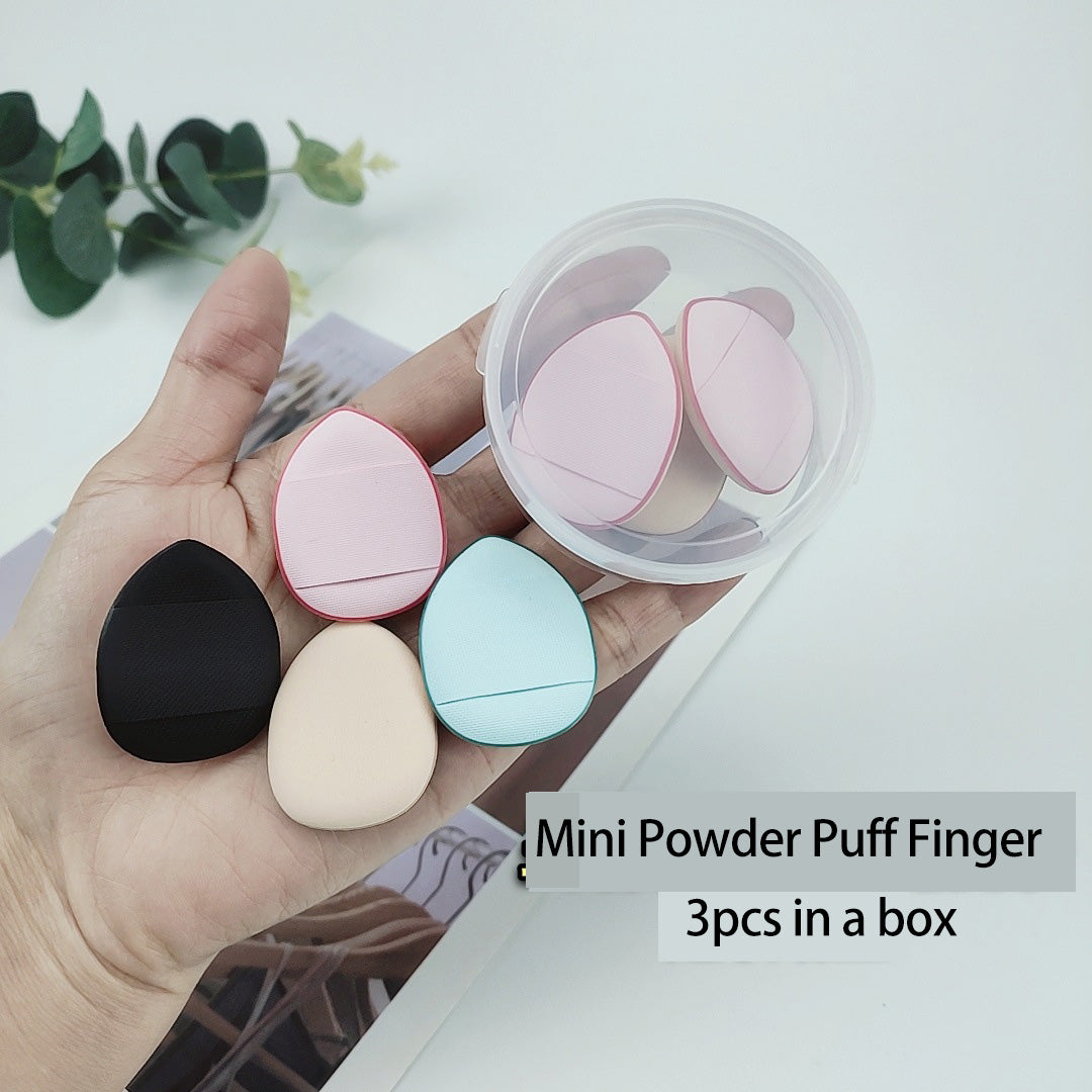 Mini Powder Puff Finger Size Air Cushion Puff Makeup Foundation Blending Powder Puff Cosmetic Tool for Loose Powder Face Powder Mineral Powder