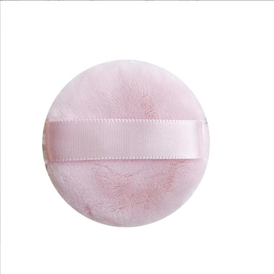 Pink Loose Powder Puff, 2.16 Inch /2.95 inch- Powder Puff for Body Powder, Ultra Soft Velour Body Puff with Ribbon
