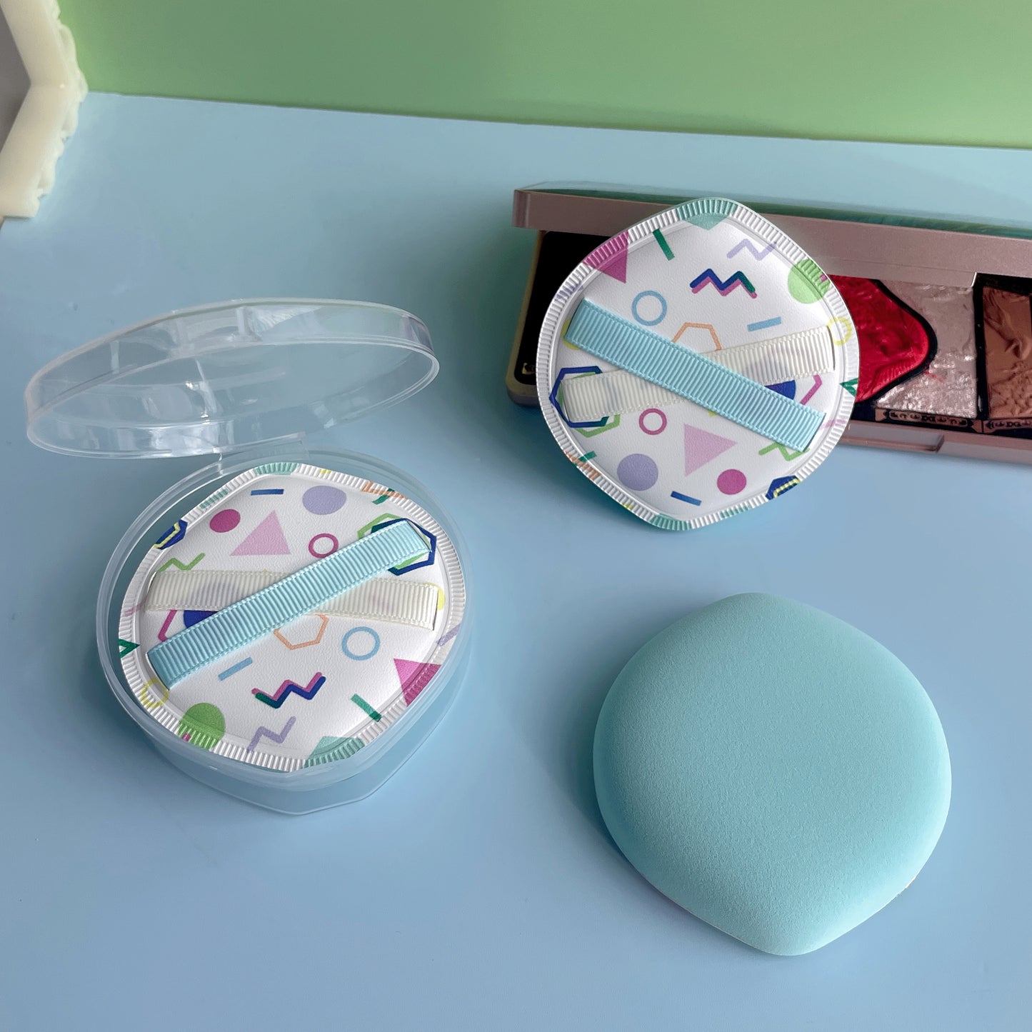 Thickened 4mm Rubycell Air cushion powder puff with printing in box packing