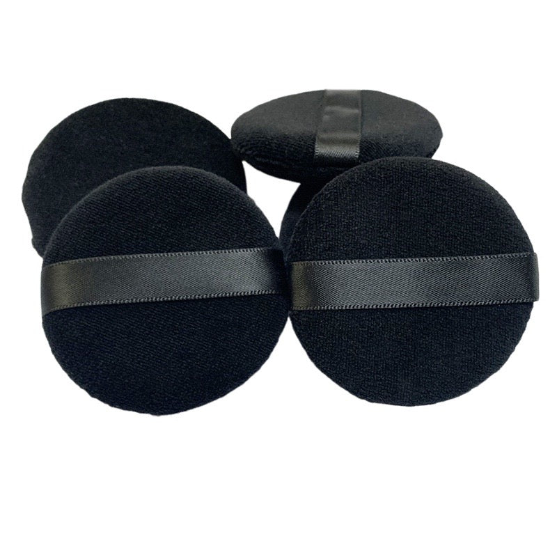 2.75 inches Black cosmetic cotton Powder Puffs- 4pcs/bag