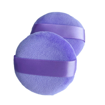 Purple Powder Puffs - Extra Large Jumbo 5.12 inch/ 5.9 inch - 100% Pure Cotton Soft Fluffy Washable Puff For Makeup Face Body Loose Powder Foundation