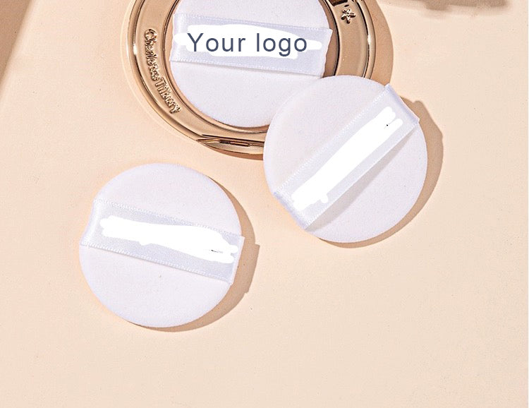 Powder Puff 8 Pieces Round Face Makeup Pressed Blending Foundation Cream Make Up Ribbon Strap Sponge Cushion Applicator 8pcs/box