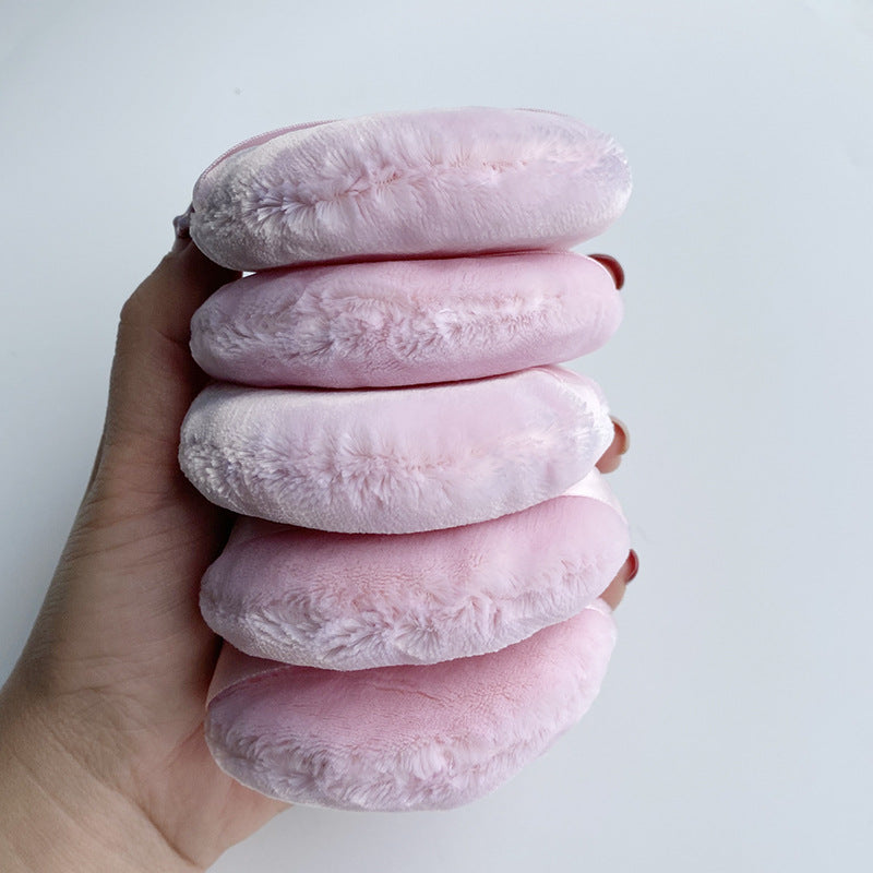 Pink Loose Powder Puff, 2.16 Inch /2.95 inch- Powder Puff for Body Powder, Ultra Soft Velour Body Puff with Ribbon