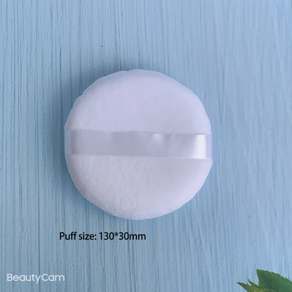 Powder Puffs - Extra Large Jumbo 5.12” - 100% Pure Cotton Soft Fluffy Washable Puff For Makeup Face Body Loose Powder Foundation