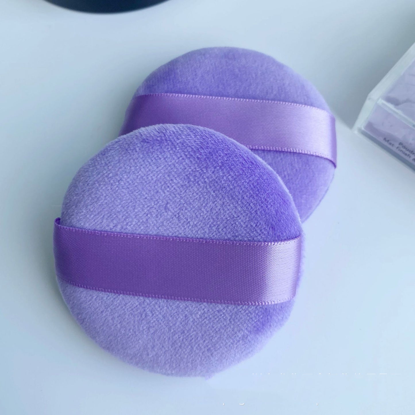 Purple Powder Puffs - Extra Large Jumbo 5.12 inch/ 5.9 inch - 100% Pure Cotton Soft Fluffy Washable Puff For Makeup Face Body Loose Powder Foundation
