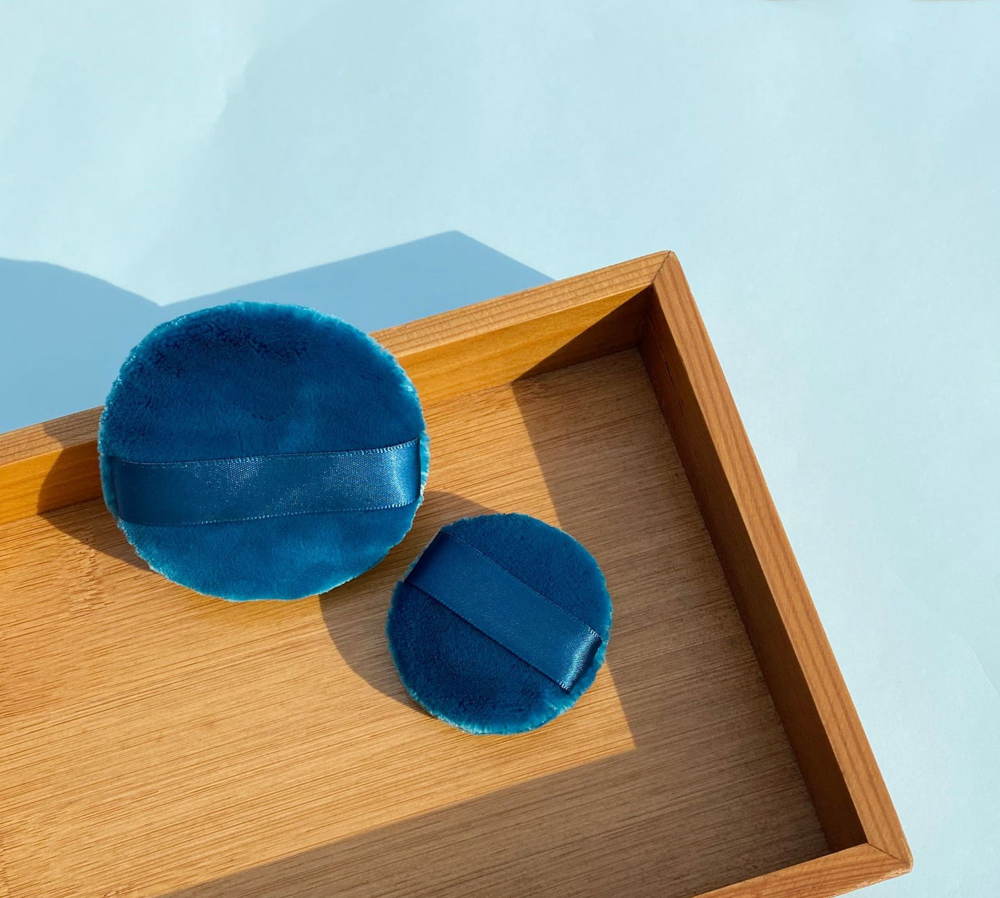 2.15"&2.95"Blue Long fluffy cotton powder puff