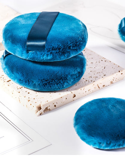 2.15"&2.95"Blue Long fluffy cotton powder puff