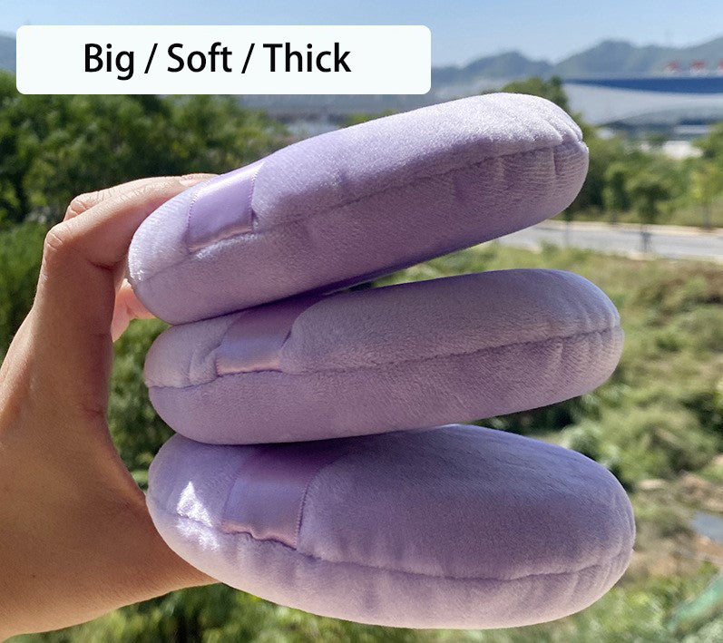 Purple Powder Puffs - Extra Large Jumbo 5.12 inch/ 5.9 inch - 100% Pure Cotton Soft Fluffy Washable Puff For Makeup Face Body Loose Powder Foundation