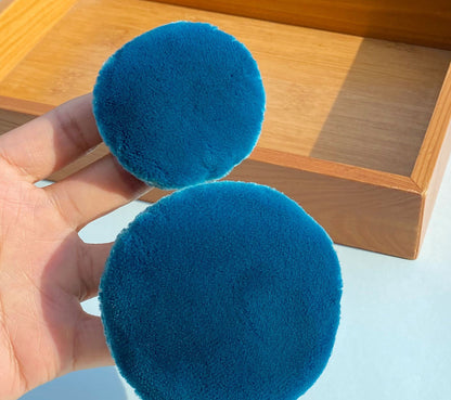 2.15"&2.95"Blue Long fluffy cotton powder puff