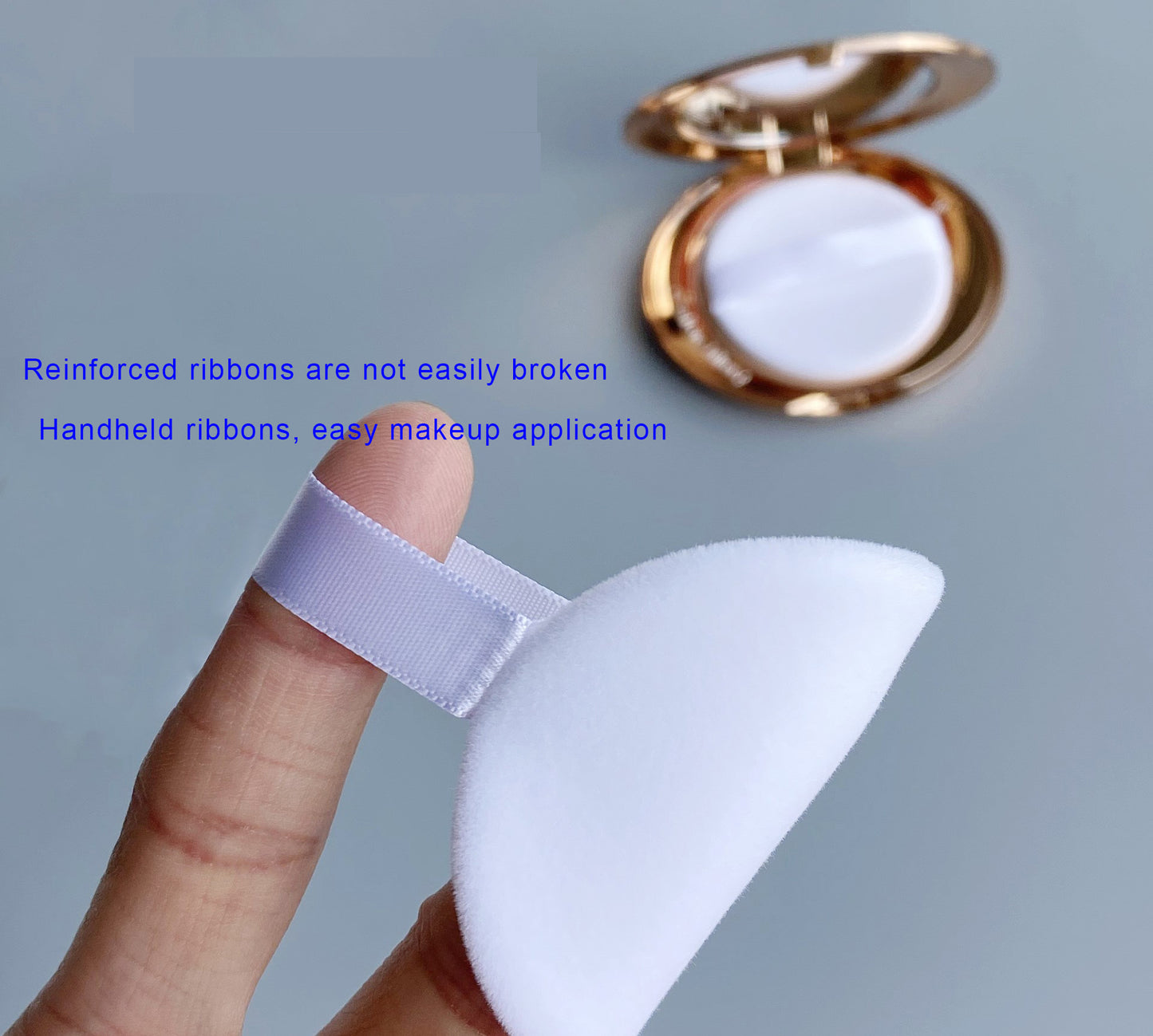 Powder Puff 8 Pieces Round Face Makeup Pressed Blending Foundation Cream Make Up Ribbon Strap Sponge Cushion Applicator 8pcs/box