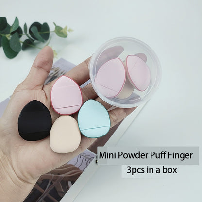 Mini Powder Puff Finger Size Air Cushion Puff Makeup Foundation Blending Powder Puff Cosmetic Tool for Loose Powder Face Powder Mineral Powder