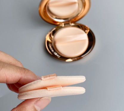 Powder Puff 8 Pieces Round Face Makeup Pressed Blending Foundation Cream Make Up Ribbon Strap Sponge Cushion Applicator 8pcs/box