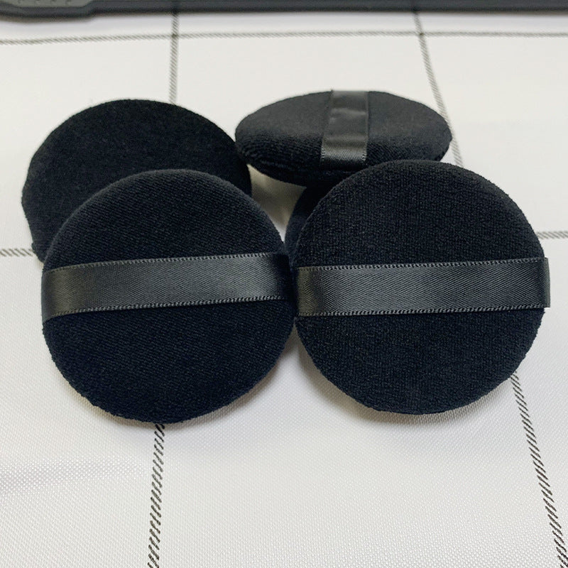 2.75 inches Black cosmetic cotton Powder Puffs- 4pcs/bag