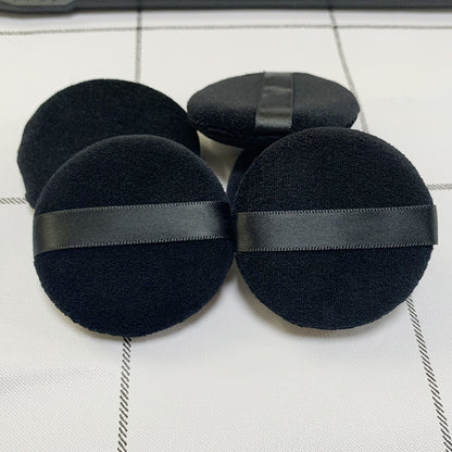 2.75 inches Black cosmetic cotton Powder Puffs- 4pcs/bag
