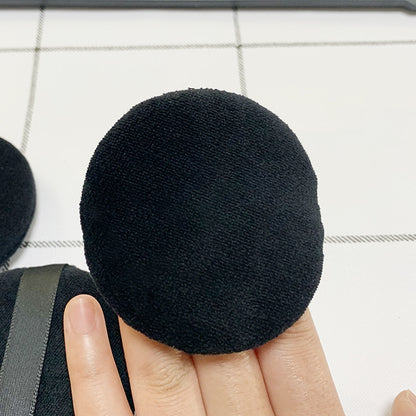 2.75 inches Black cosmetic cotton Powder Puffs- 4pcs/bag