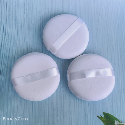 Powder Puffs - Extra Large Jumbo 5.12” - 100% Pure Cotton Soft Fluffy Washable Puff For Makeup Face Body Loose Powder Foundation