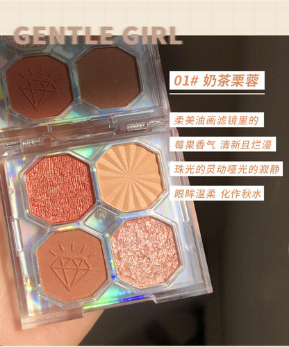 4-color sequin matte eye shadow plate