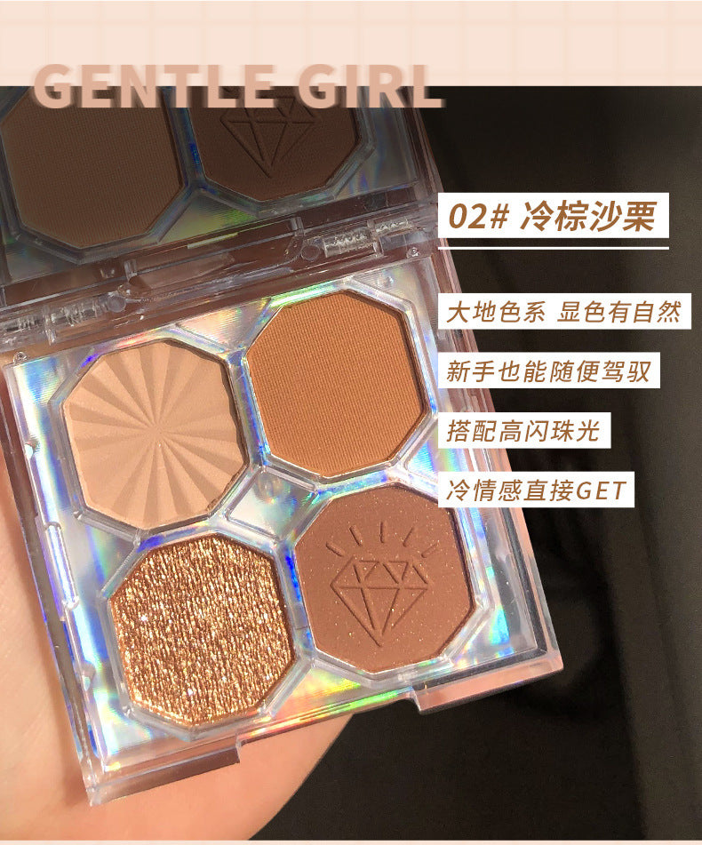 4-color sequin matte eye shadow plate